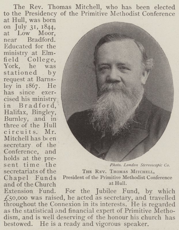 Pastor Thomas Mitchell, president for Primitive Methodist Conference på Hull av English Photographer