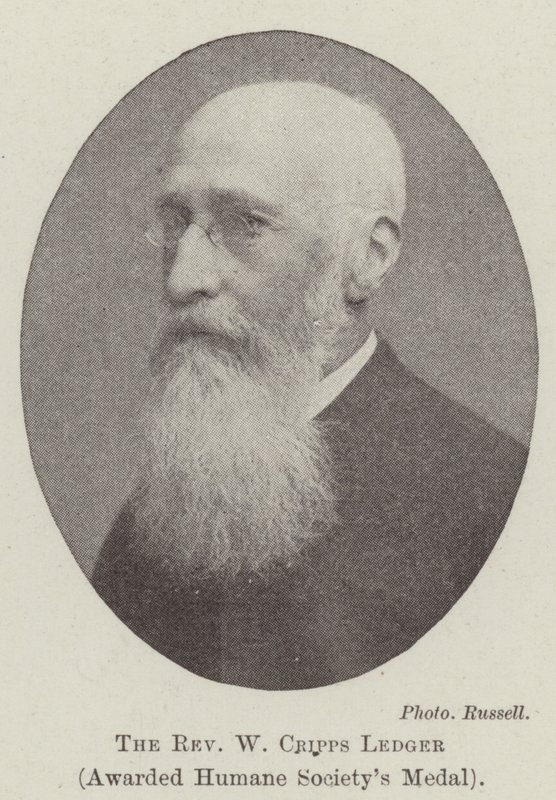 Reverend W Cripps Ledger, tildelt Humane Societys Medal av English Photographer