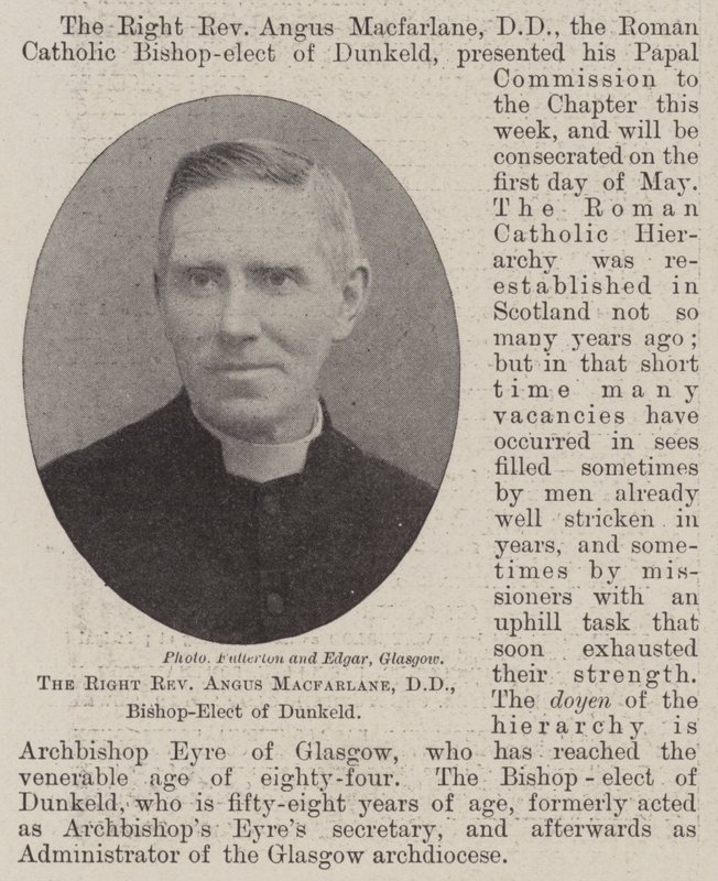 Høyre pastor Angus Macfarlane, DD, utvalgte biskop av Dunkeld av English Photographer