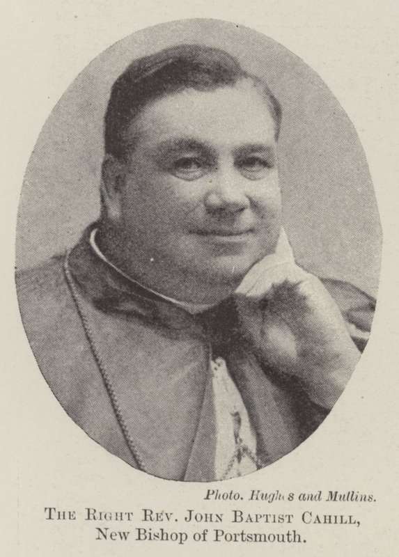 Den høyre pastor John Baptist Cahill, ny biskop av Portsmouth av English Photographer