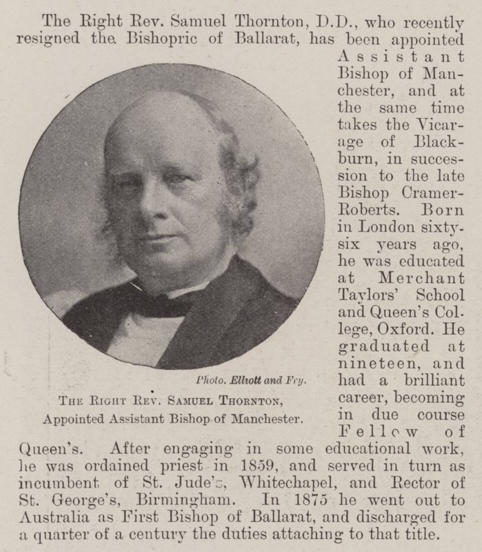 Den høyre pastor Samuel Thornton, utnevnt til assisterende biskop av Manchester av English Photographer