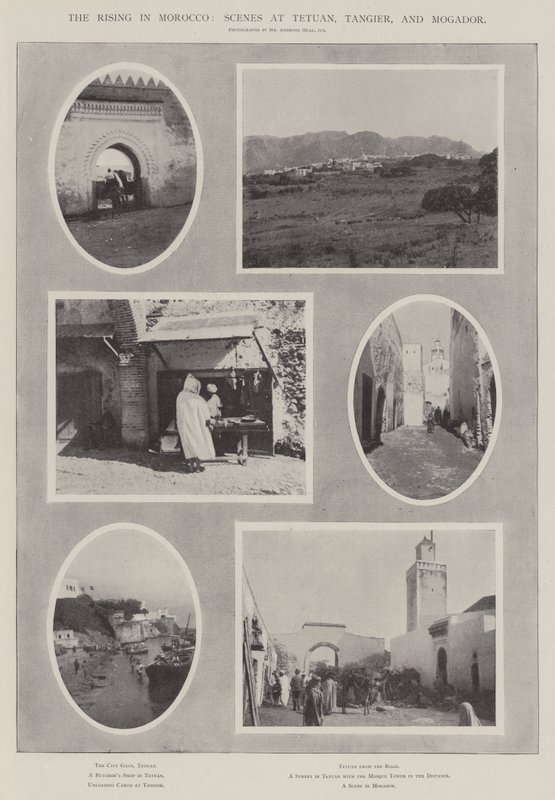 The Rising in Marokko, scener ved Tetuan, Tanger og Mogador av English Photographer