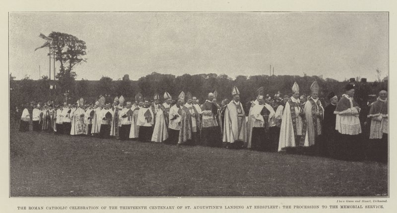 Den romersk-katolske feiringen av det trettende hundreårsjubileet for St. Augustines landing ved Ebbsfleet, prosesjonen til minnegudstjenesten av English Photographer