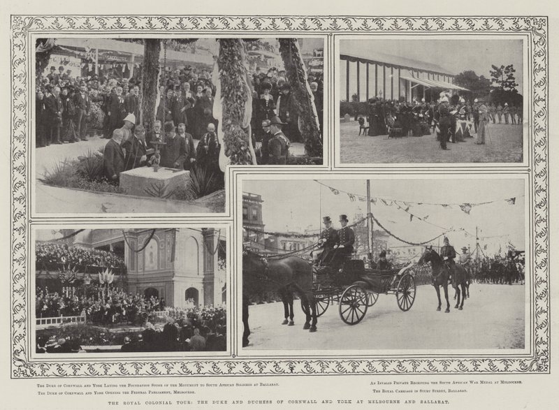 The Royal Colonial Tour, hertugen og hertuginnen av Cornwall og York i Melbourne og Ballarat av English Photographer