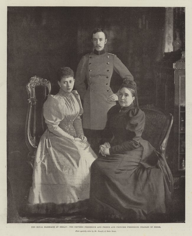 Det kongelige ekteskapet i Berlin, keiserinne Frederick og prins og prinsesse Frederick Charles av Hessen av English Photographer