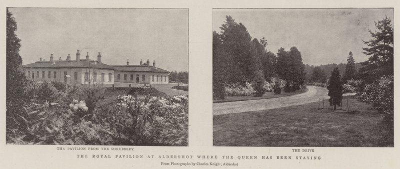 Den kongelige paviljongen ved Aldershot hvor dronningen har oppholdt seg av English Photographer