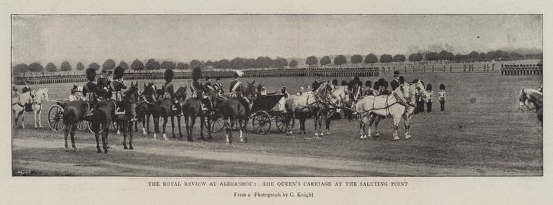 The Royal Review på Aldershot, Queens Carriage på Saluting Point av English Photographer