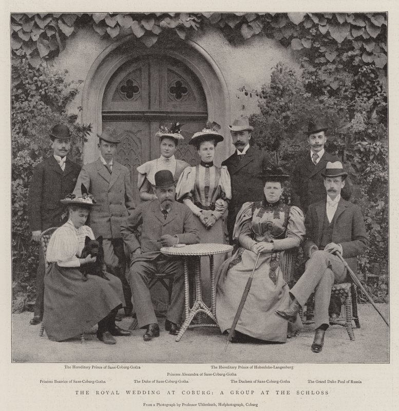 Det kongelige bryllup i Coburg, en gruppe på Schloss av English Photographer