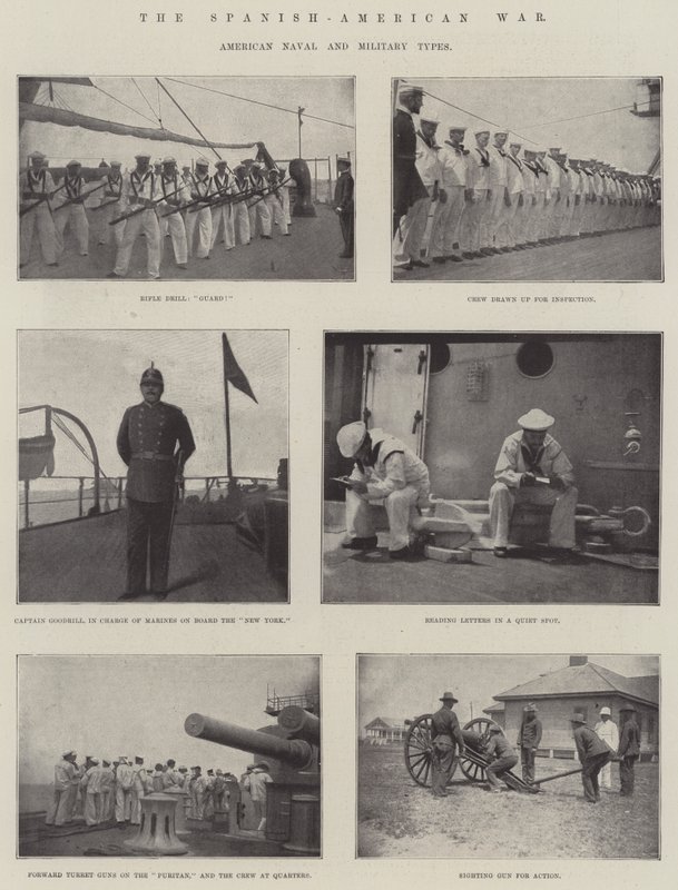 Den spansk-amerikanske krigen, amerikanske marine- og militærtyper av English Photographer
