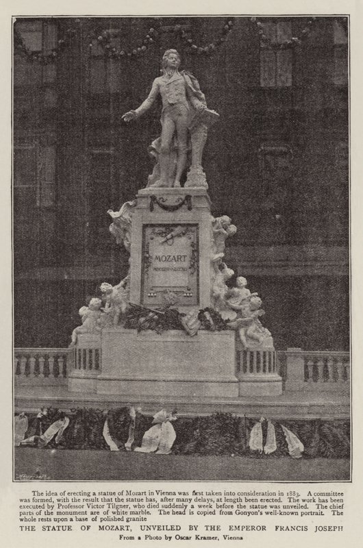 Statuen av Mozart, avduket av keiser Francis Joseph av English Photographer