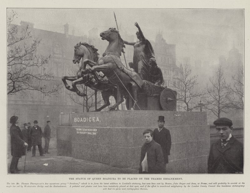 Statuen av dronning Boadicea skal plasseres på Themsen av English Photographer