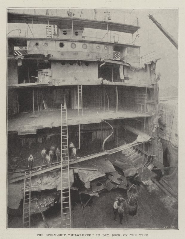 Steam-Ship Milwaukee i Dry Dock på Tyne av English Photographer