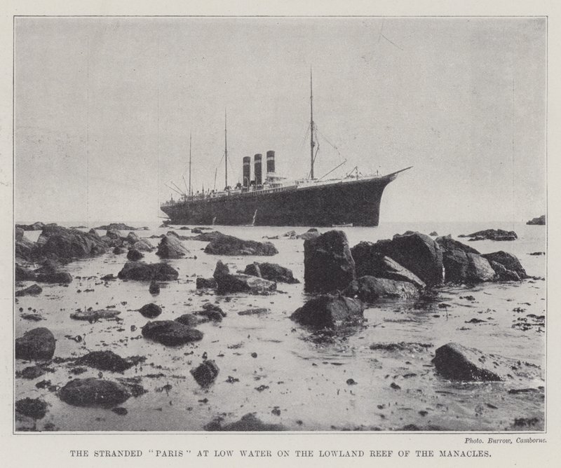 The Stranded Paris at Low Water på Lowland Reef of the Manacles av English Photographer