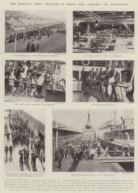 Transvaal-krisen, avgang av tropper fra Aldershot og Southampton av English Photographer