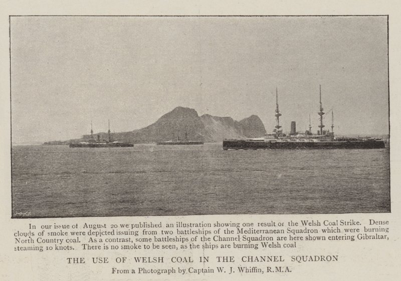 Bruken av walisisk kull i Channel Squadron av English Photographer