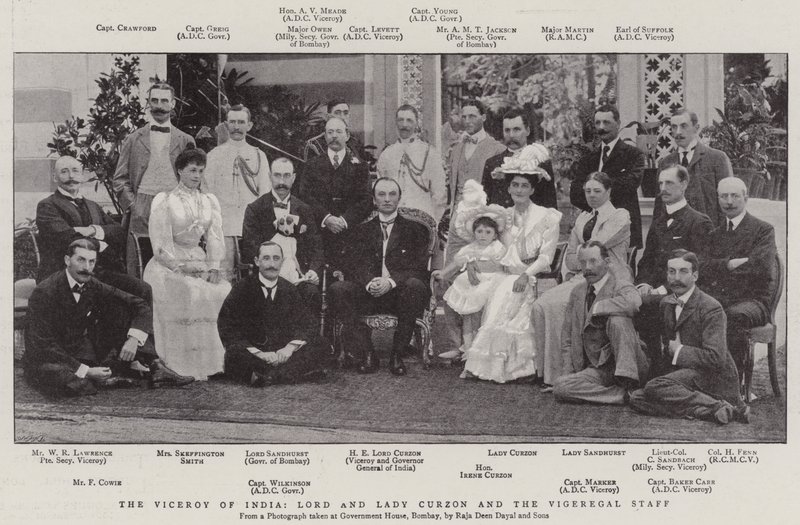 Visekongen i India, Lord og Lady Curzon og Vigeregal-staben av English Photographer