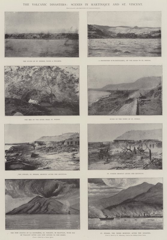 De vulkanske katastrofene, scener på Martinique og St. Vincent av English Photographer
