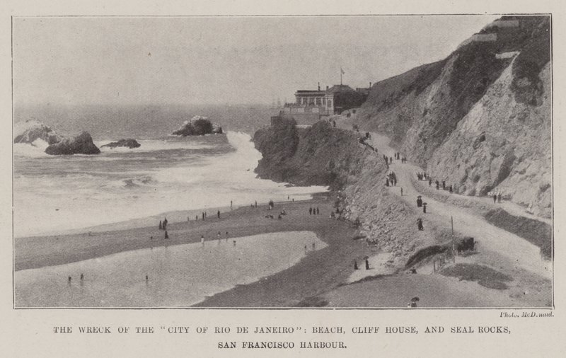 Vraket av byen Rio de Janeiro, Beach, Cliff House og Seal Rocks, San Francisco havn av English Photographer