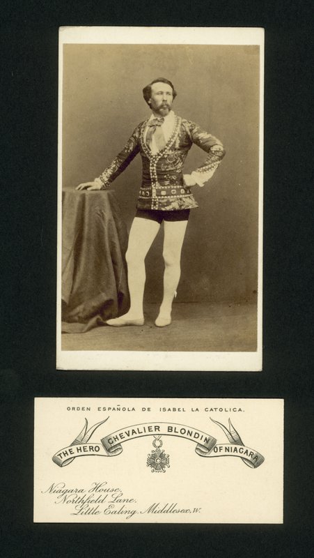 Helten Chevalier Blondin fra Niagara (s/hvitt bilde) av English Photographer