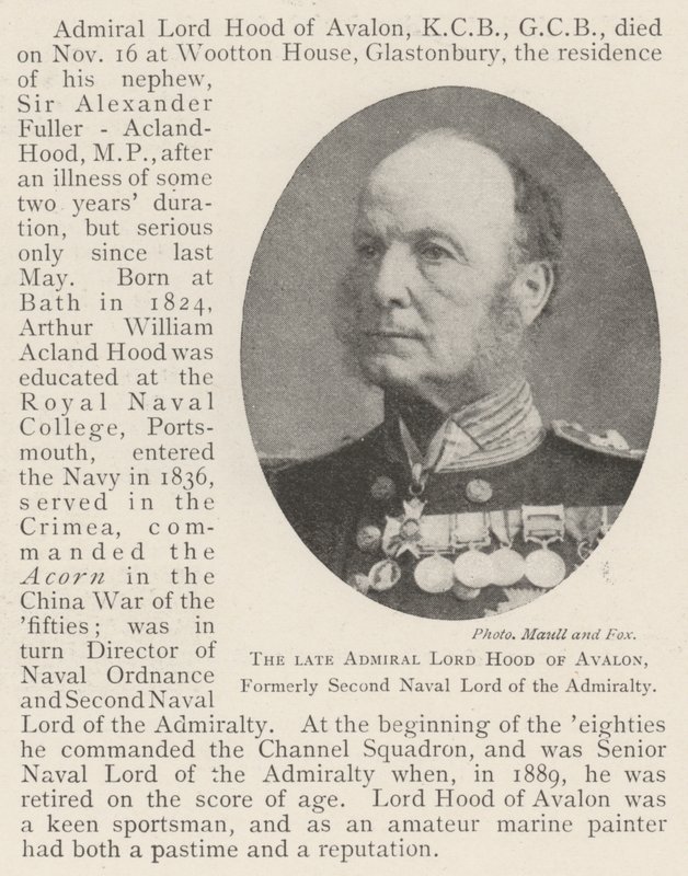 Avdøde admiral Lord Hood av Avalon, tidligere andre marineherre for admiralitetet av English Photographer