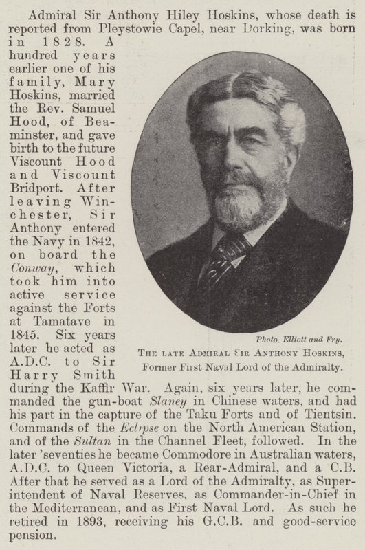 Avdøde admiral Sir Anthony Hoskins, tidligere første marineherre for admiralitetet av English Photographer