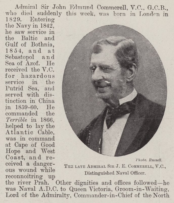 Avdøde admiral Sir J E Commerell, VC, utmerkede sjøoffiser av English Photographer