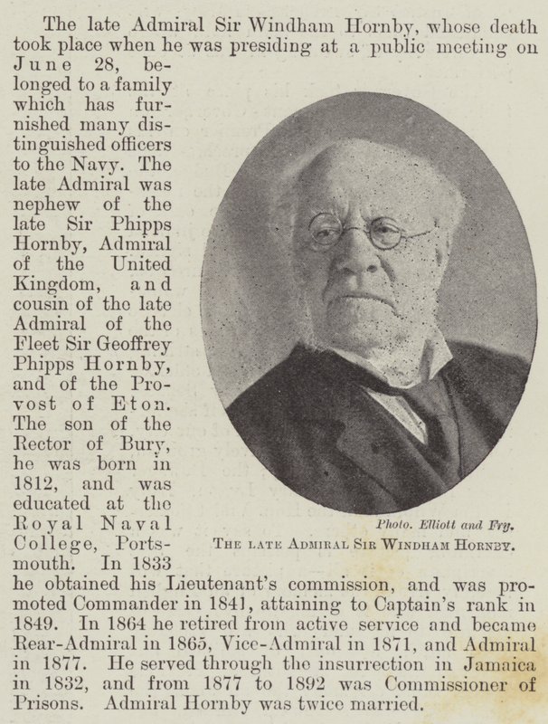 Avdøde admiral Sir Windham Hornby av English Photographer