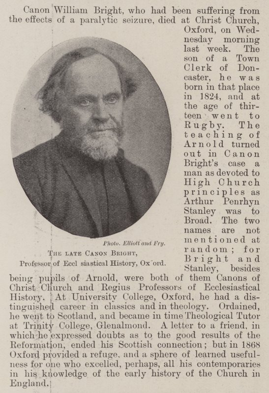 Avdøde Canon Bright, professor i kirkehistorie, Oxford av English Photographer