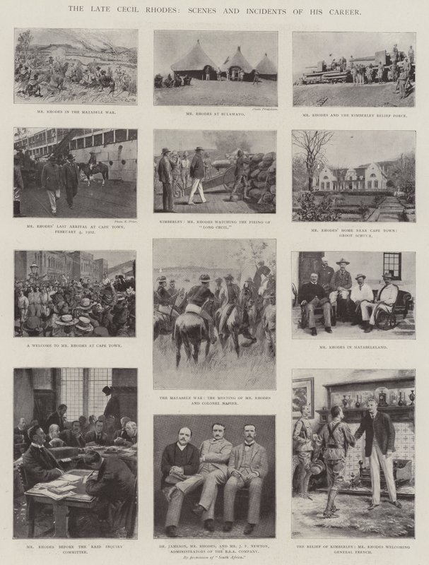 Avdøde Cecil Rhodes, scener og hendelser i karrieren av English Photographer