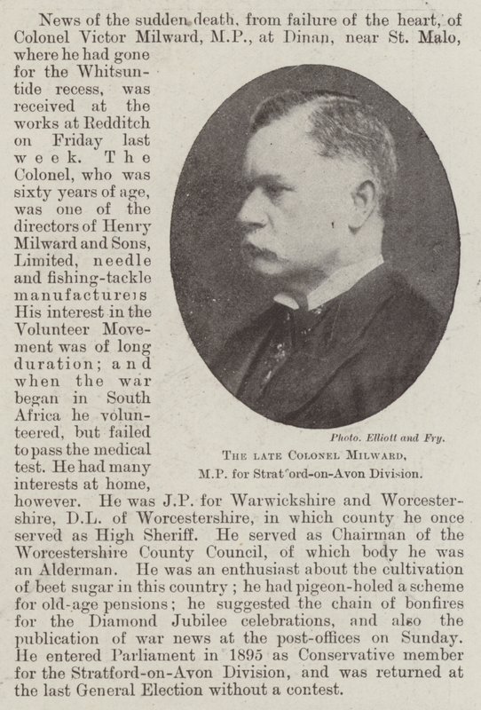 Avdøde oberst Milward, MP for Stratford-on-Avon Division av English Photographer