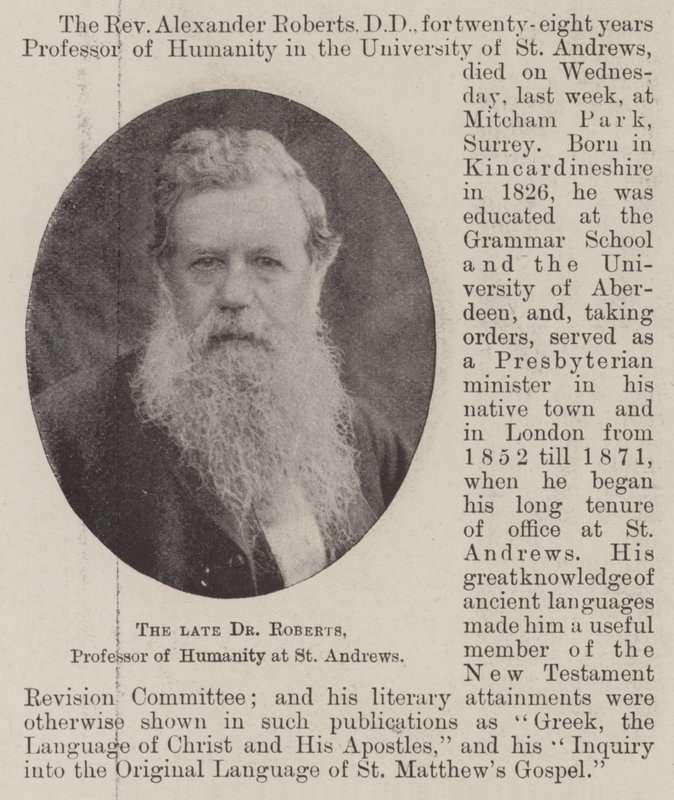 Avdøde Dr Roberts, professor i humanitet ved St. Andrews av English Photographer
