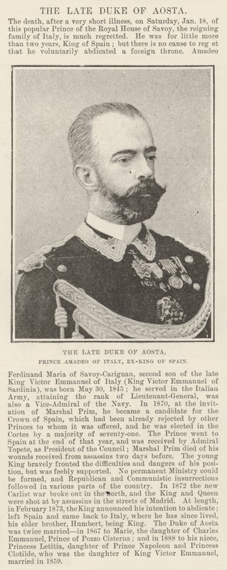 Den avdøde hertugen av Aosta, prins Amadeo av Italia, eks-konge av Spania av English Photographer