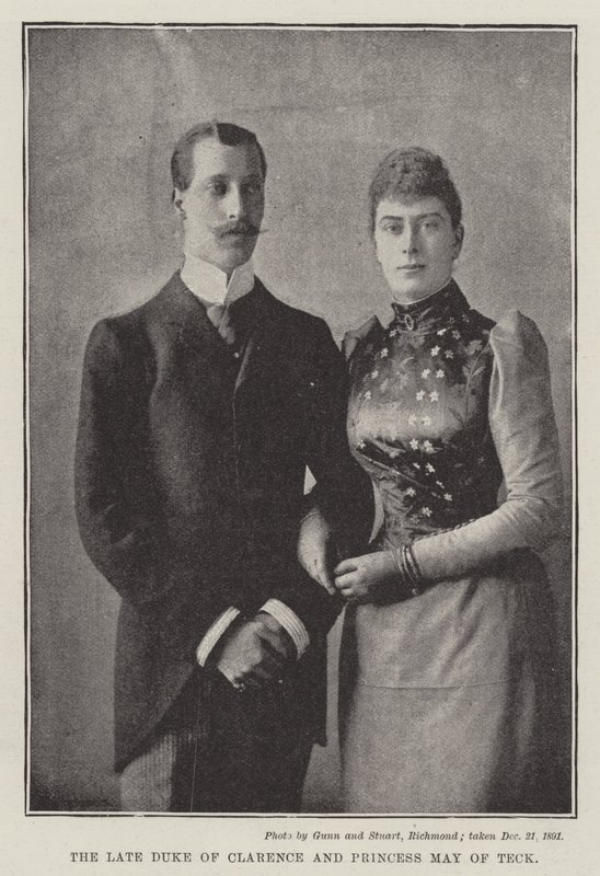 Den avdøde hertugen av Clarence og prinsesse May av Teck av English Photographer