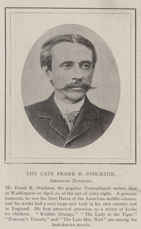 Avdøde Frank R Stockton, amerikansk romanforfatter av English Photographer