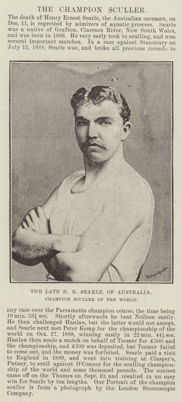 Avdøde H E Searle, fra Australia, verdensmester i sculler av English Photographer