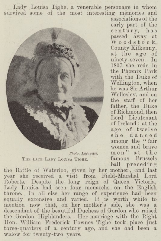 Avdøde Lady Louisa Tighe av English Photographer