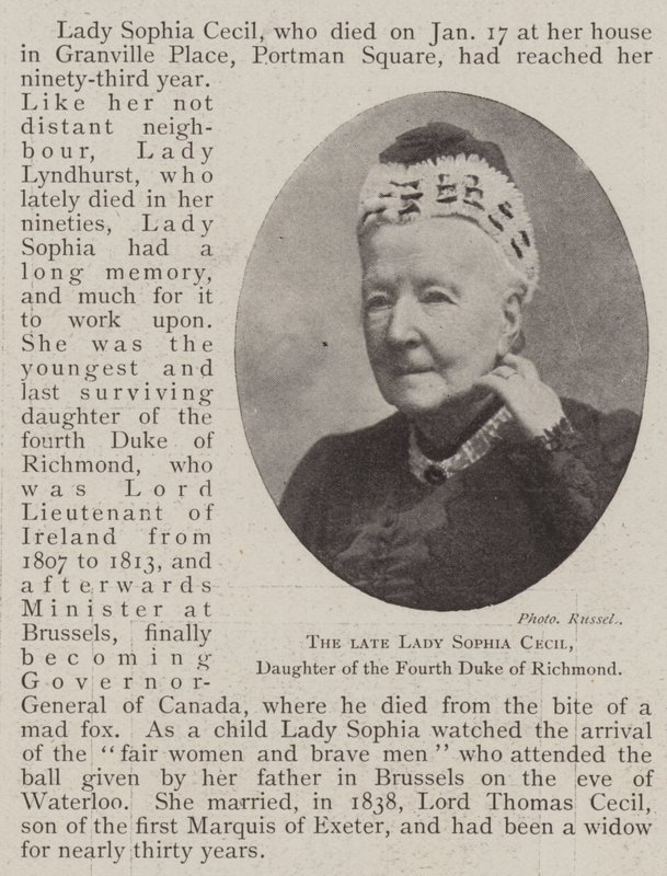 Avdøde Lady Sophia Cecil, datter av den fjerde hertugen av Richmond av English Photographer