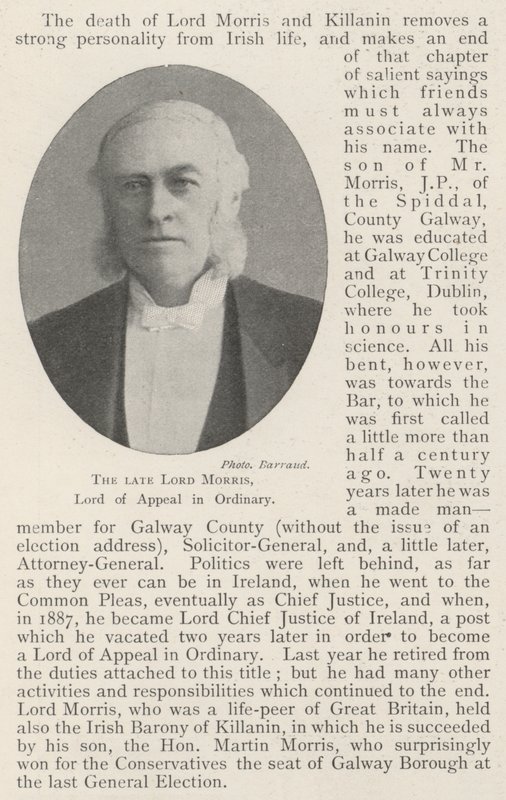 Avdøde Lord Morris, Lord of Appeal in Ordinary av English Photographer