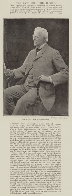 Avdøde Lord Sherbrooke av English Photographer