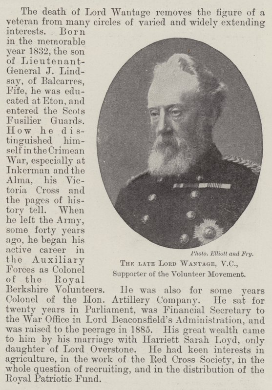 Avdøde Lord Wantage, VC, støttespiller for frivillighetsbevegelsen av English Photographer