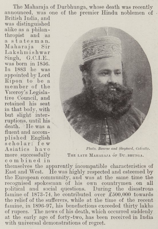 Den avdøde Maharaja av Durbhunga av English Photographer