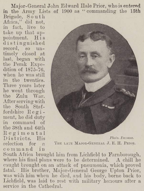 Avdøde generalmajor J E H Prior av English Photographer