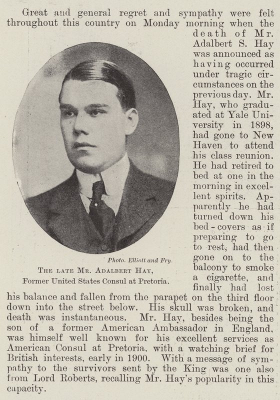 Avdøde herr Adalbert Hay, tidligere USAs konsul i Pretoria av English Photographer