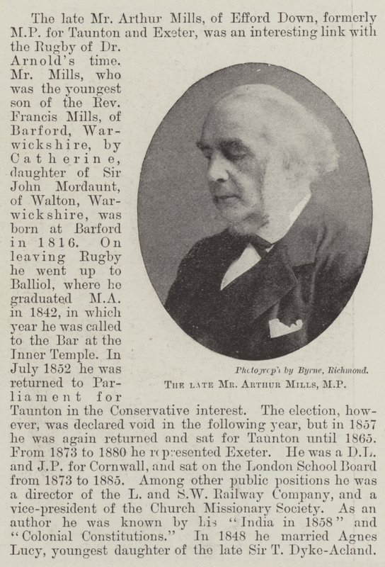 Avdøde Arthur Mills, MP av English Photographer