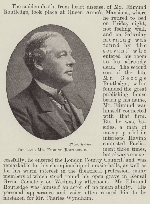 Avdøde Mr Edmund Routledge av English Photographer