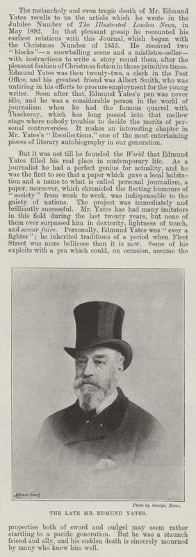 Avdøde Edmund Yates av English Photographer