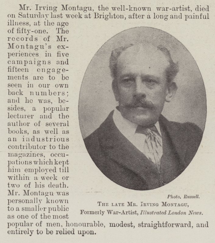 Avdøde Mr Irving Montagu, tidligere krigskunstner, Illustrated London News av English Photographer