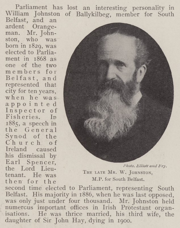 Avdøde W Johnston, MP for South Belfast av English Photographer