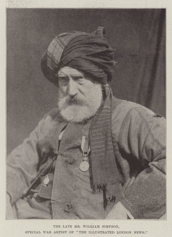 Avdøde Mr William Simpson, spesialkrigskunstner i The Illustrated London News av English Photographer