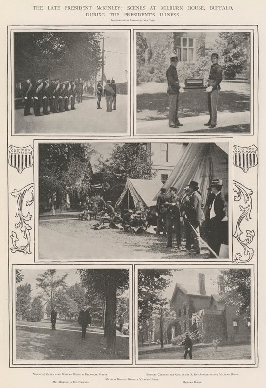 Avdøde president McKinley, scener ved Milburn House, Buffalo, under presidentens sykdom av English Photographer